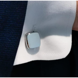 Gemelos De Plata Cuadrados